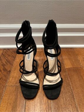 Steve Madden Black Multi-Strap Heeled Sandals